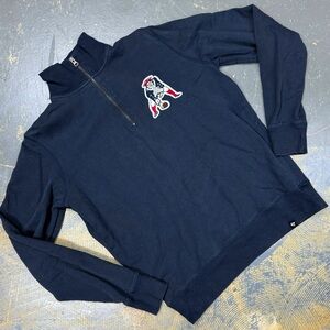 New England Patriots Pull Over 1/4 Zip Crew Neck Sweater NFL ‘47 Small Football